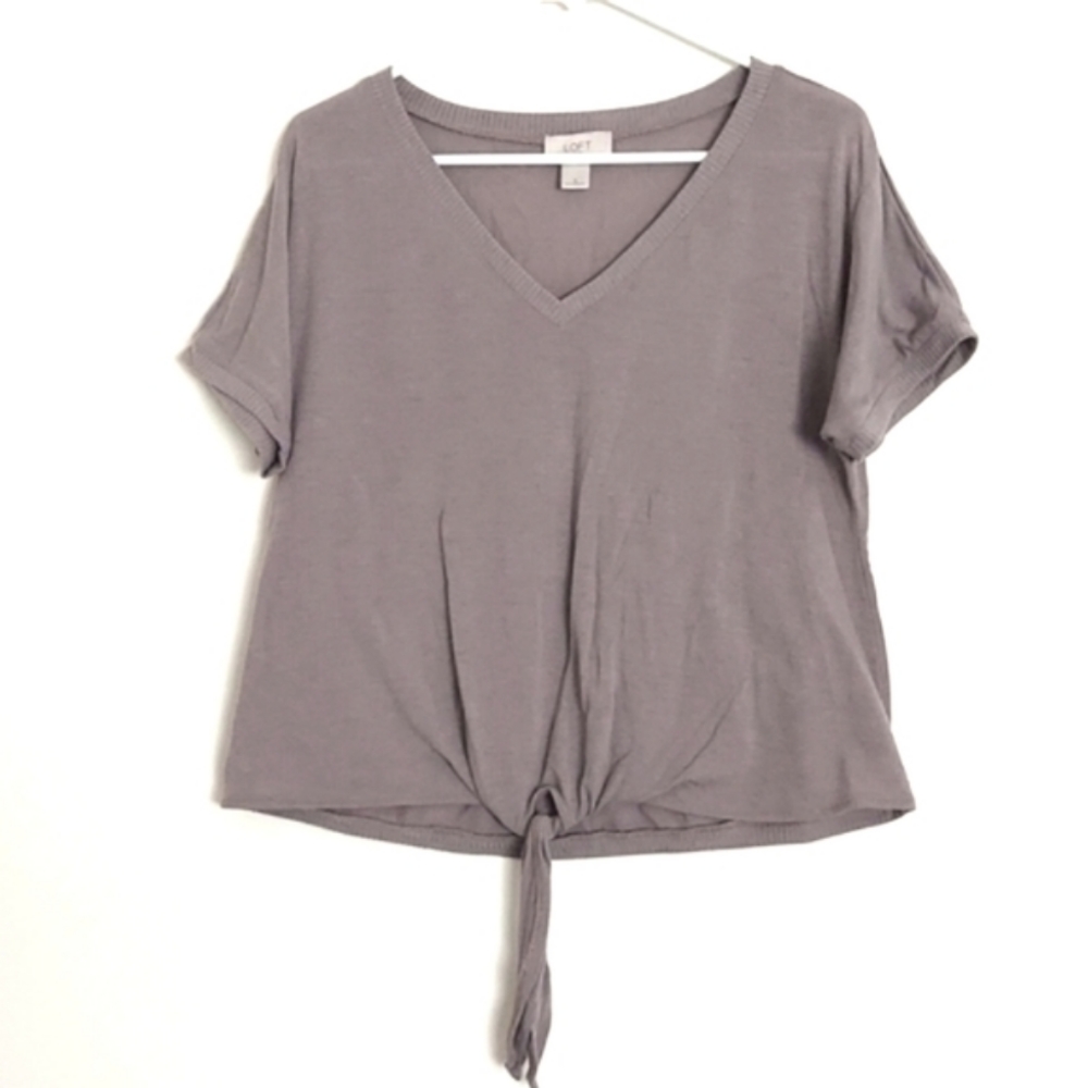 LOFT Tie Front Casual V-neck Top